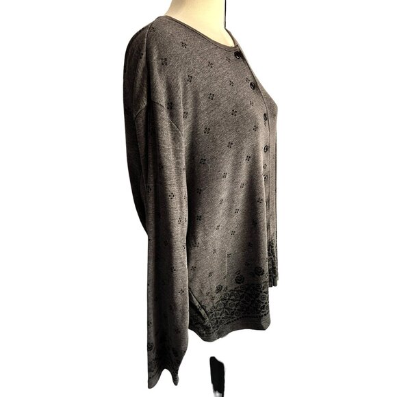 Vintage Carolina Colours Plus Grey Button Front Cardigan Sz 22/24 Womens Plus Gr - Picture 6 of 13